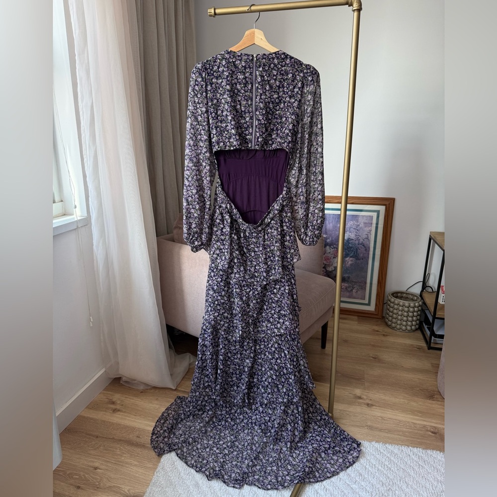 Astr Purple Floral Maxi Dress M - Picture 7 of 13